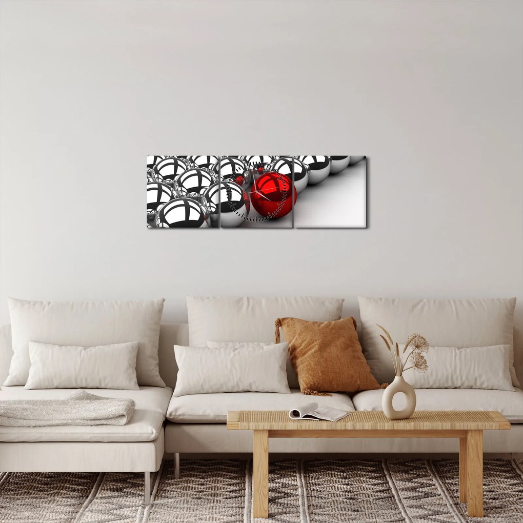 Fényes gömbök képe (órával) (90x30 cm)
