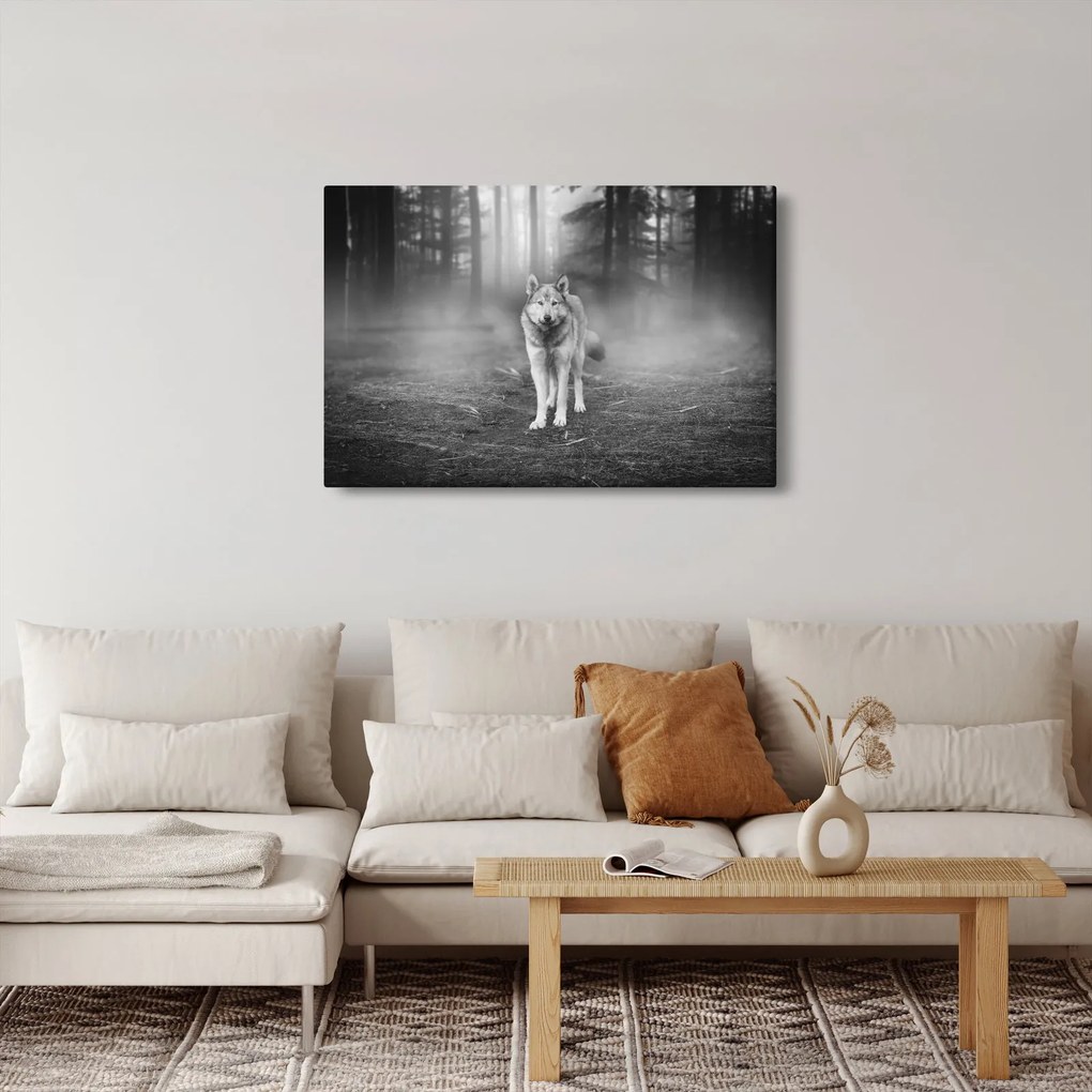 Kép - erdő őr, fekete-fehér (90x60 cm)