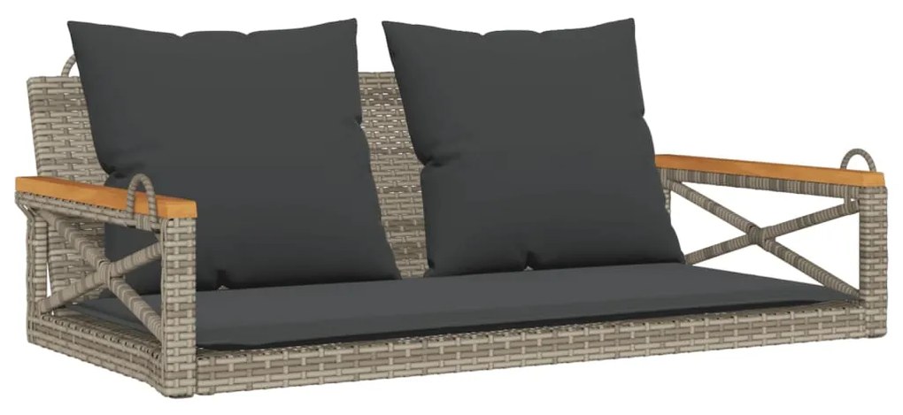 vidaXL szürke polyrattan hintapad párnákkal 109 x 62 x 40 cm