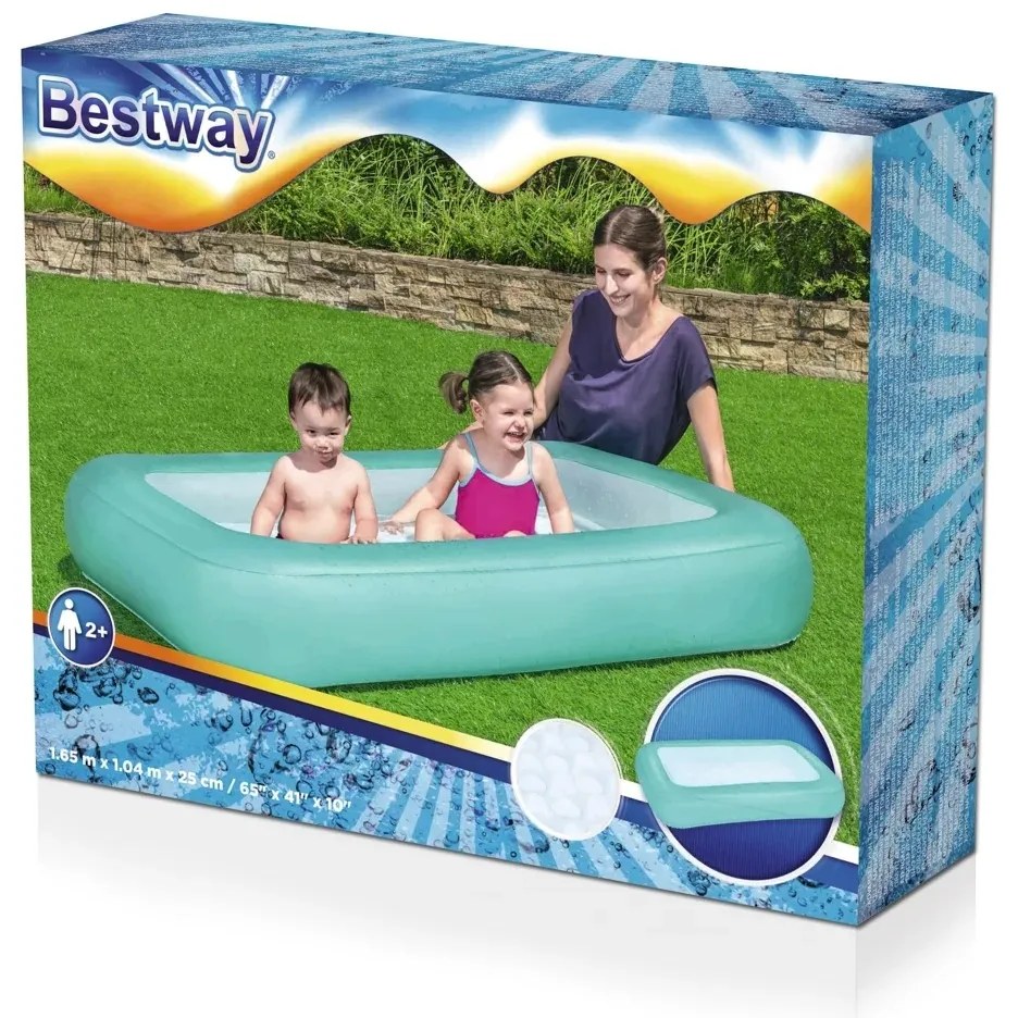 Bestway Felfújható medence, zöld, 165 x 104 x 25 cm