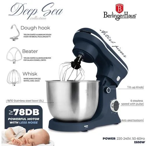 BerlingerHaus Konyhai robotgép (1500 W) Deep Sea Collection BH/9763