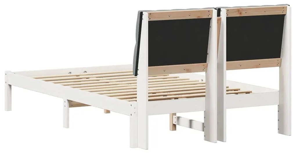 Ágykeret Kárpitozott Fejtámlával fejtámlával Fehér 120 x 190 cm