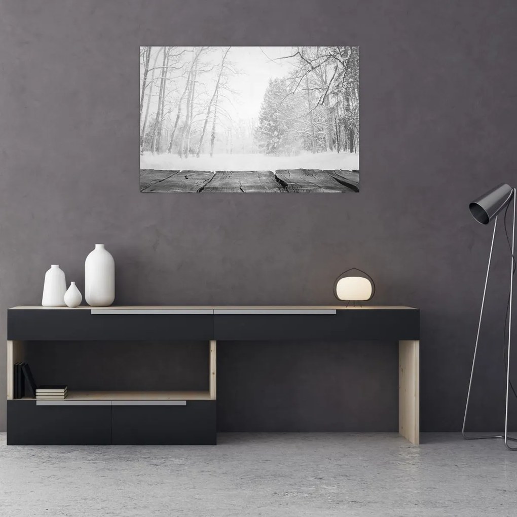 Kép - Fából készült móló télen (90x60 cm)