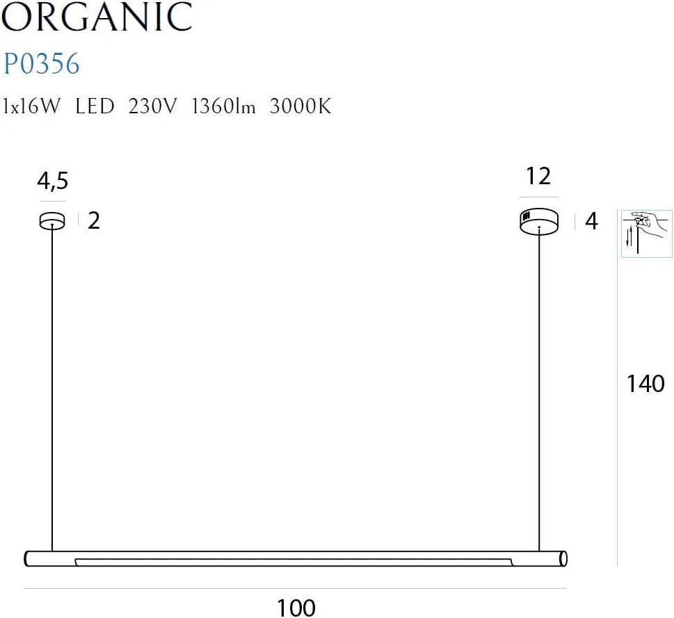 Függeszték Arany ORGANIC MAXLIGHT P0356D