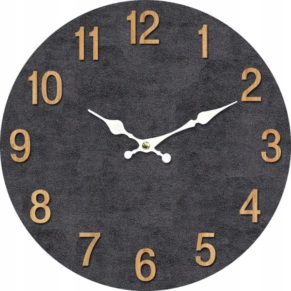 Falióra, felakasztható modern fekete, fa számokkal 34 cm