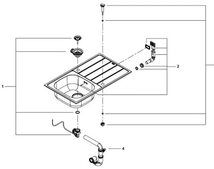 GROHE 31562SD1 - BAU konyhai mosogató és csaptelep szett 860 x 500 mm rozsdamentes acél