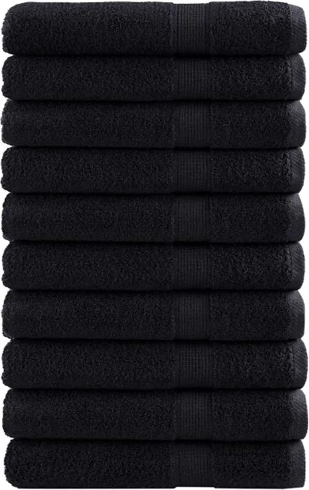 vidaXL Vendégtörölköző SOLUND 25 pcs Fekete 80 x 200 cm 550 gsm