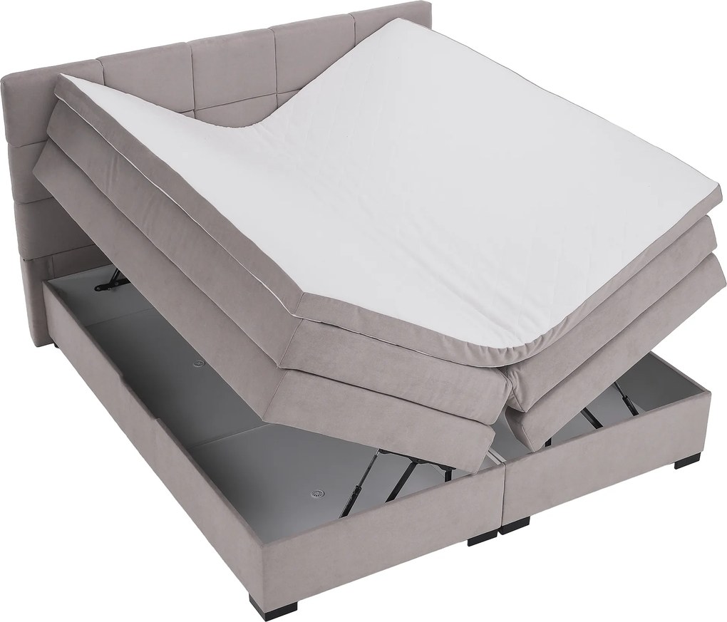 Boxspring ágy, 180x200, szürkésbarna Taupe, APRIL