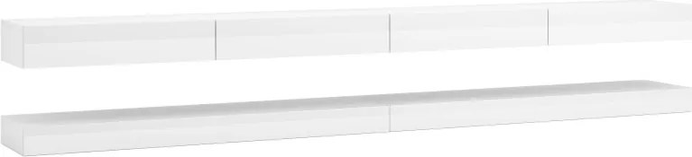 TV szekrény fehér / fehér magasfény színkombinációban – FLY DOUBLE