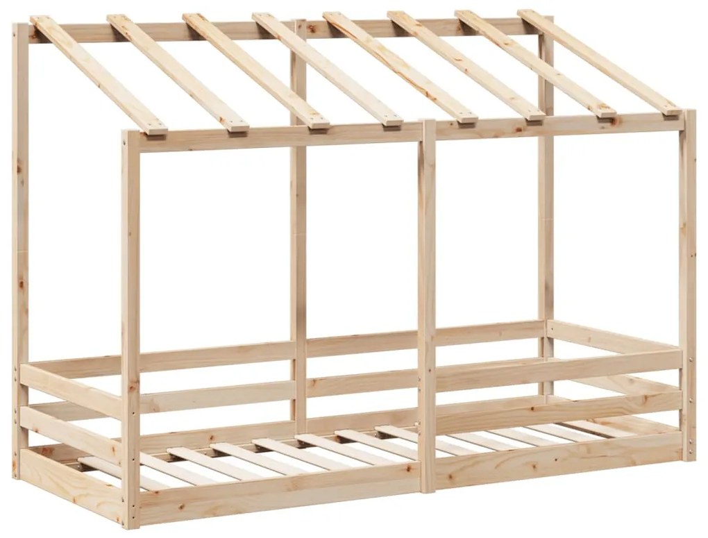 tömör fenyőfa gyerekágy tetővel 75 x 190 cm