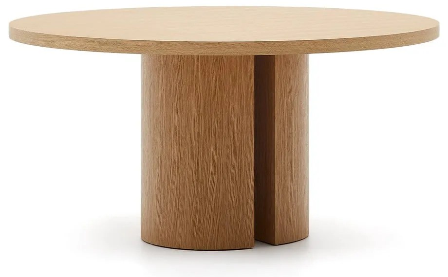 Kerek étkezőasztal tölgyfa dekorral ø 150 cm Nealy – Kave Home