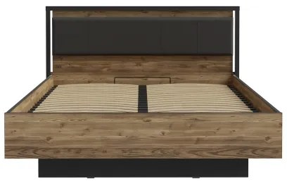 Franciaágy tárolóval OREN 160x200 cm barna/fekete
