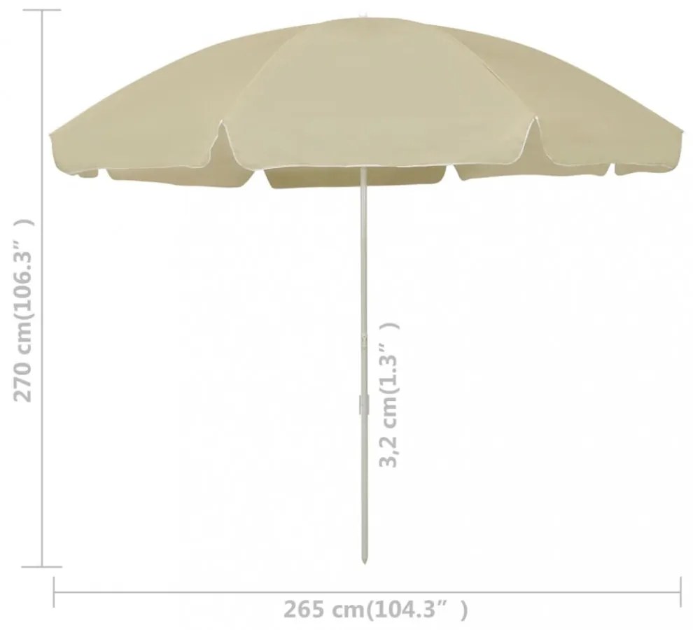 homoksárga strandnapernyő 300 cm