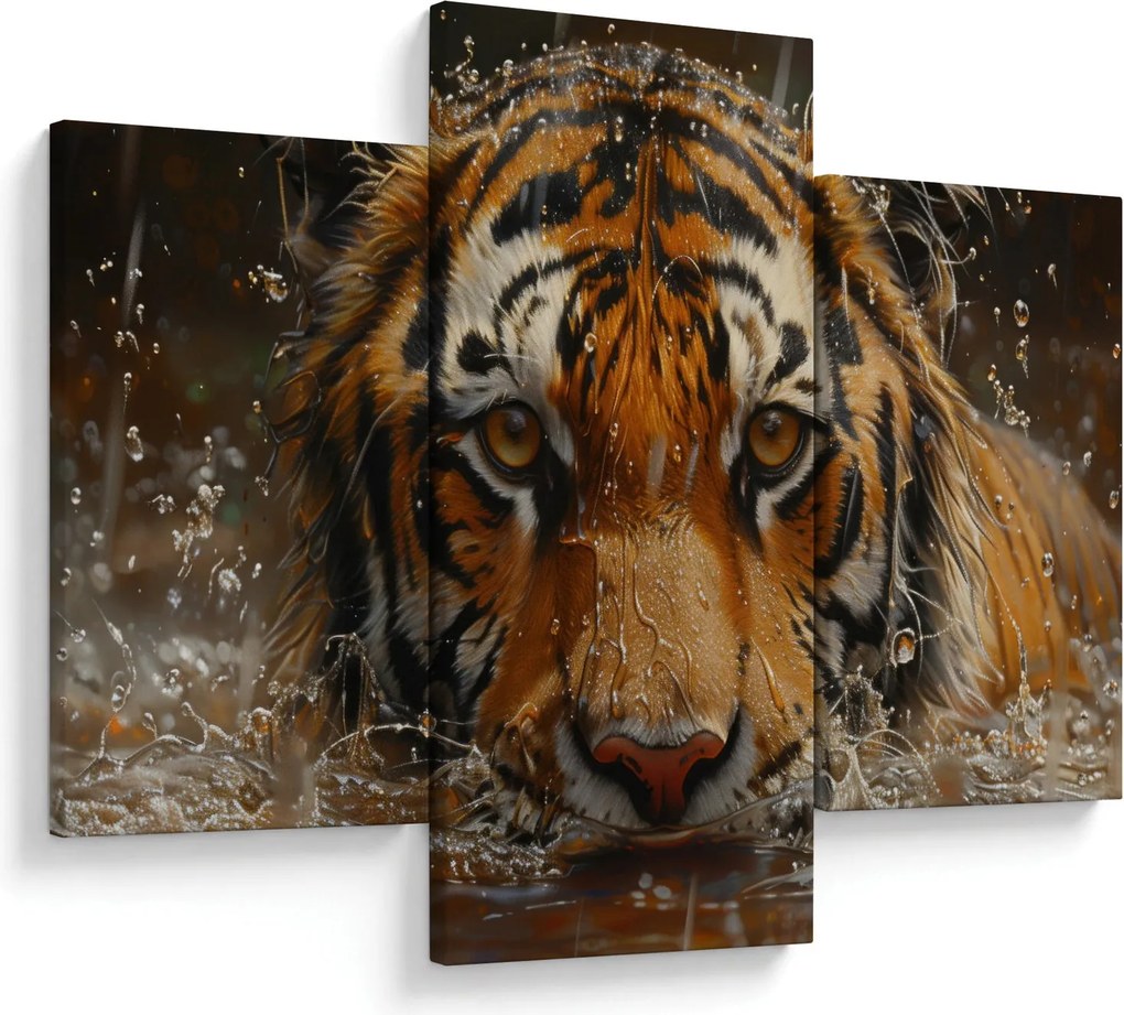 Kép - Portré egy tigris a vízben (90x60 cm)