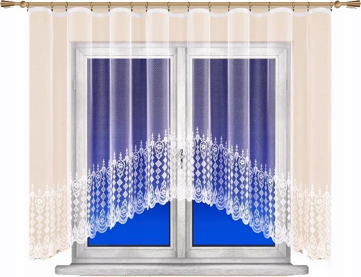 Mg Függöny 14023 Fehér Ív 340X120 kész szalaggal