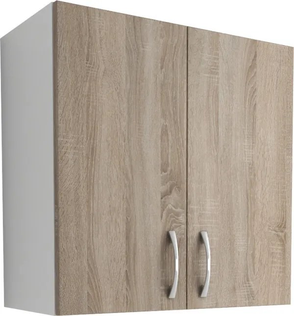 Benita 2 ajtós Felső konyhaszekrény Sonoma Tölgy-Fehér 60x30x60 cm