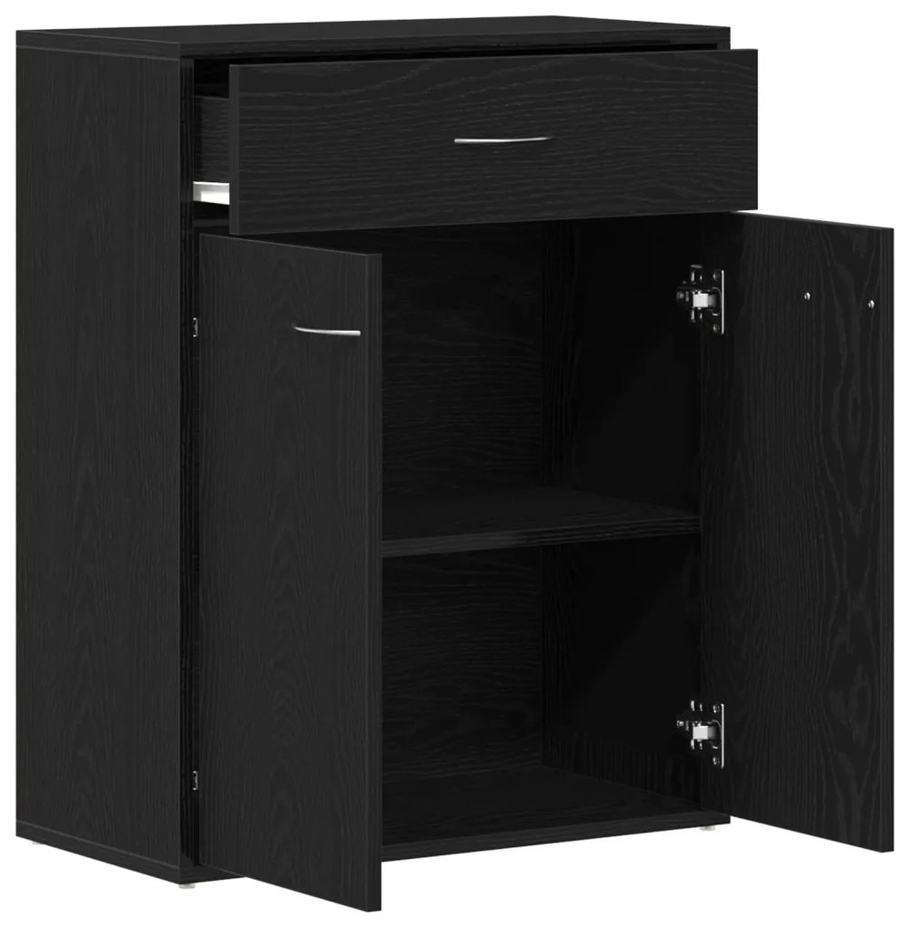 Fekete tölgy oldalszekrény 60x30x75 cm MDF-ből