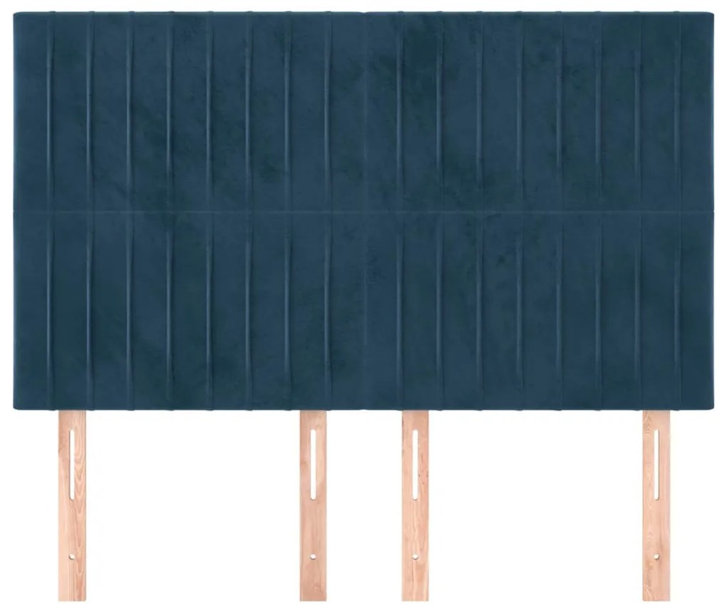 4 db sötétkék bársony fejtámla 72 x 5 x 78/88 cm