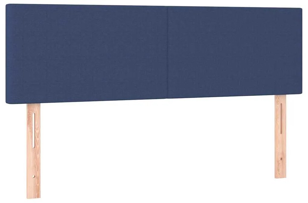 Ottomán ágy matraccal & LED kék 140x190 cm szövet