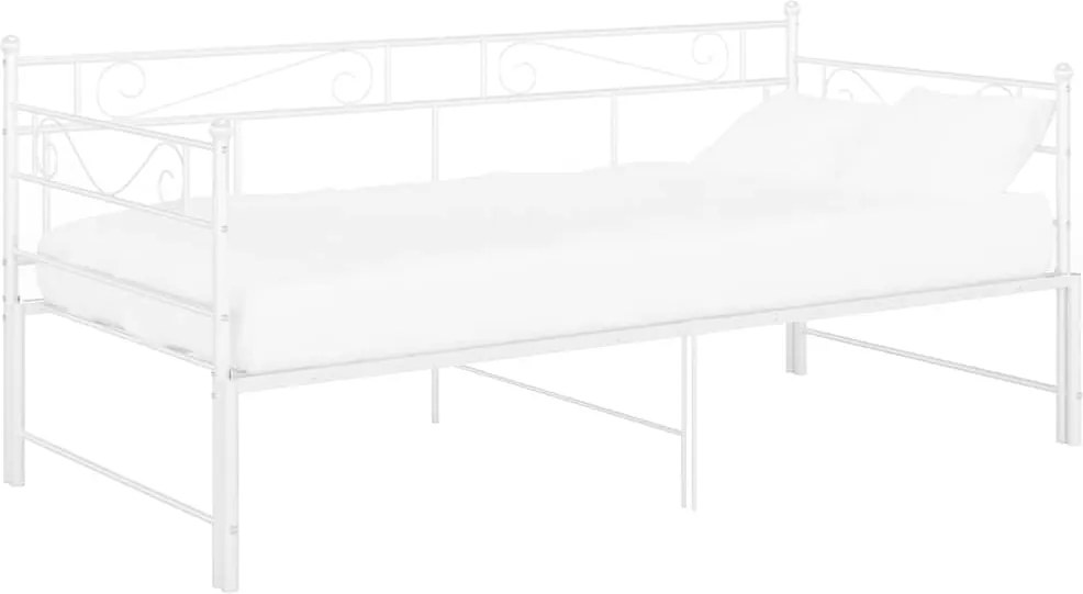 vidaXL fehér fém kihúzható kanapéágy-keret 90 x 200 cm