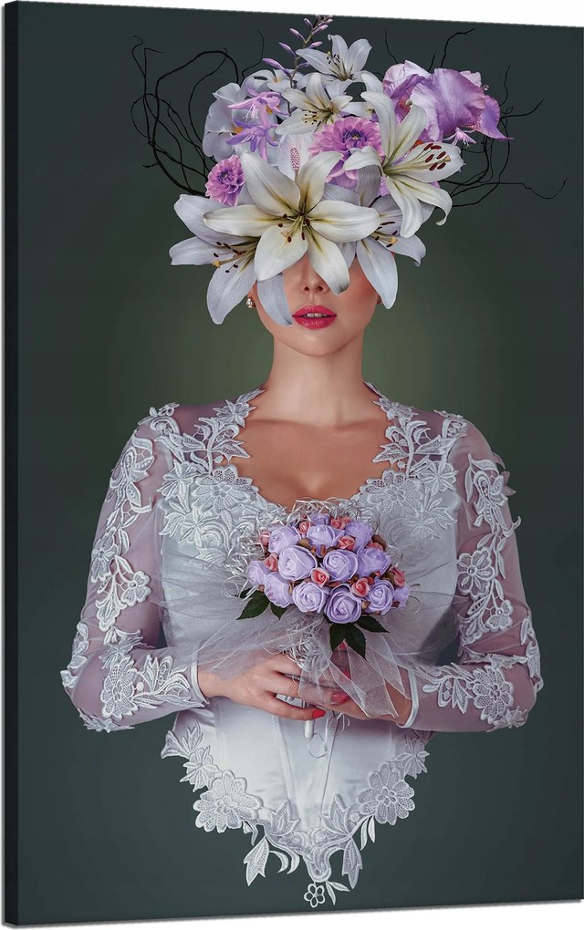 Vászonkép Nő fehér ruhában Natura 50x80 cm Ideális ajándék