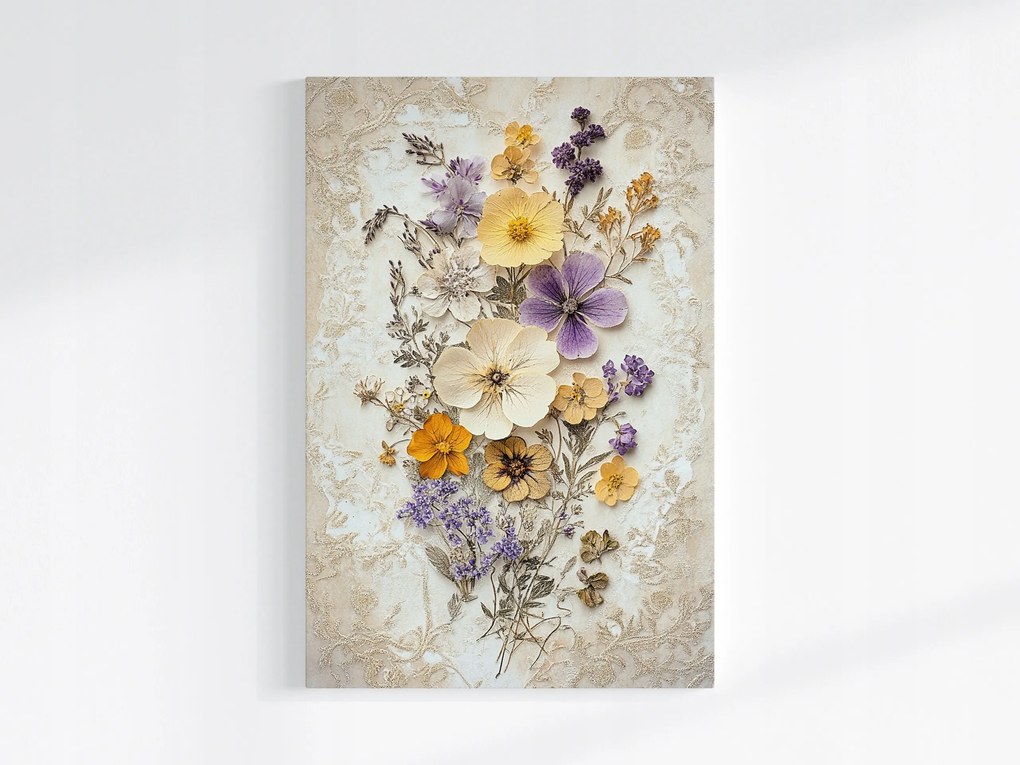 Vászonkép Canvas Dekoráció Szárított Virágok Gyógynövények Herbárium 80x120