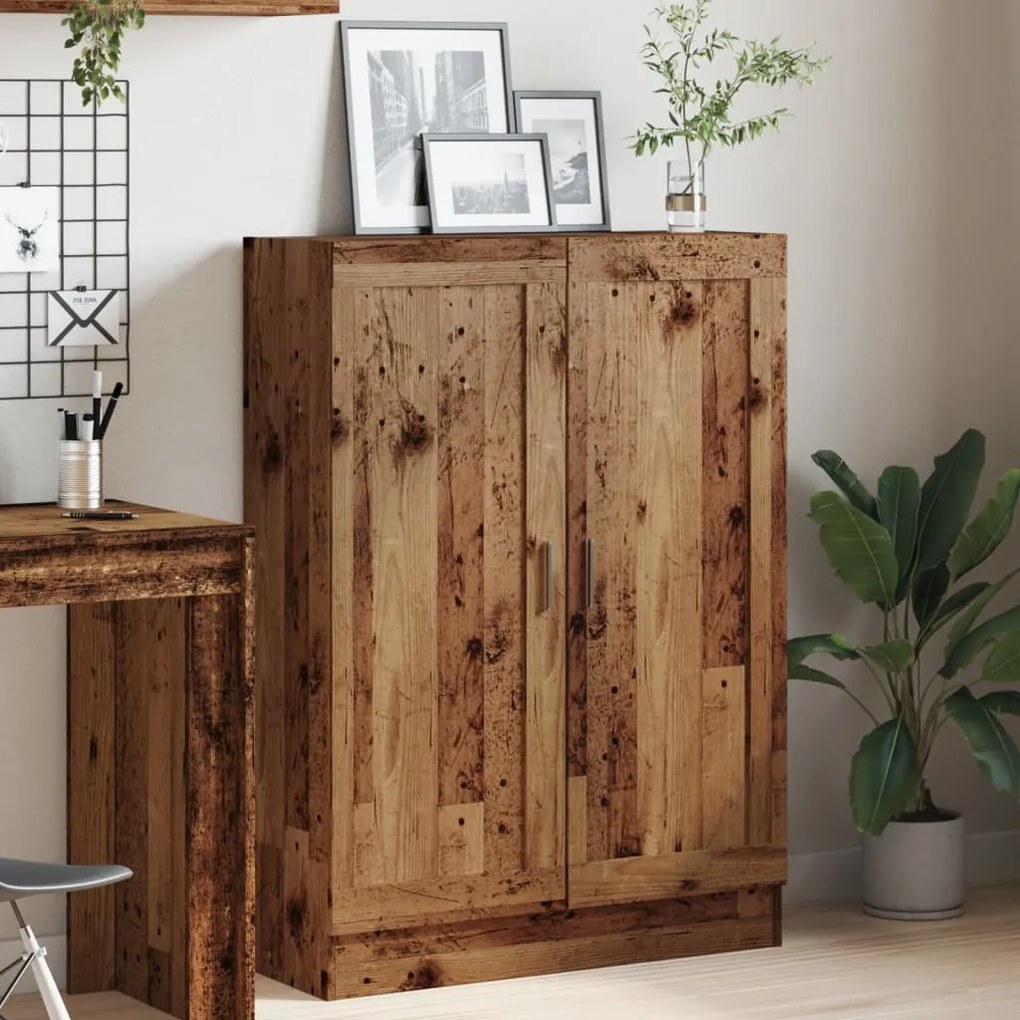 antik fa színű szerelt fa könyvszekrény 82,5 x 30,5 x 115 cm