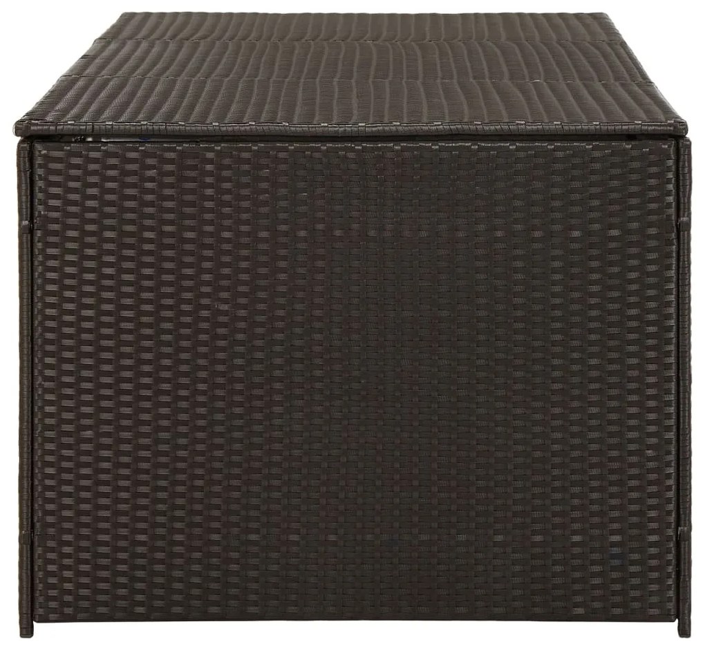 Barna polyrattan kerti tárolóláda 180 x 90 x 70 cm