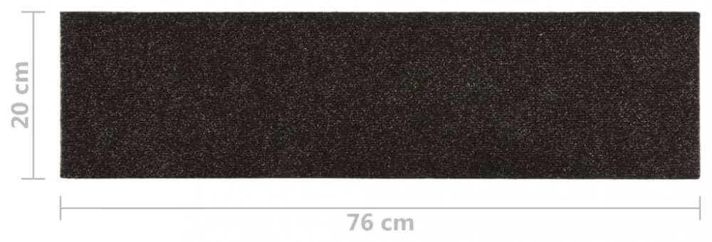 15 db barna négyszögletes öntapadó lépcsőszőnyeg 76x20cm