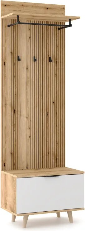 Előszoba bútor szett Evoke tölgy / tablila / fehér színkombinációban – NORDIC D