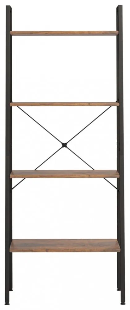 4 szintes sötétbarna és fekete állópolc 56 x 35 x 140 cm