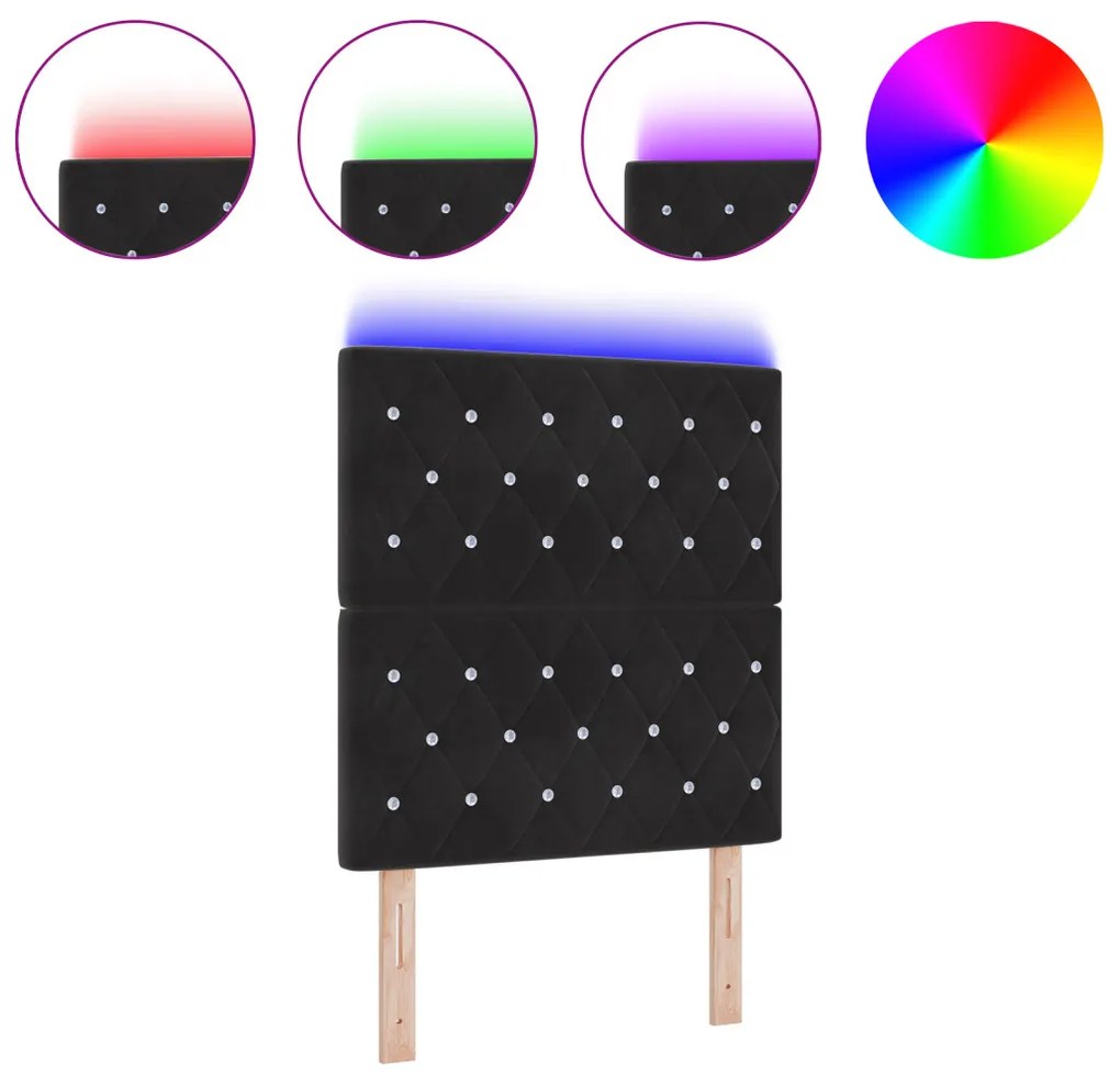 LED fejvég fekete 80 cm velúr