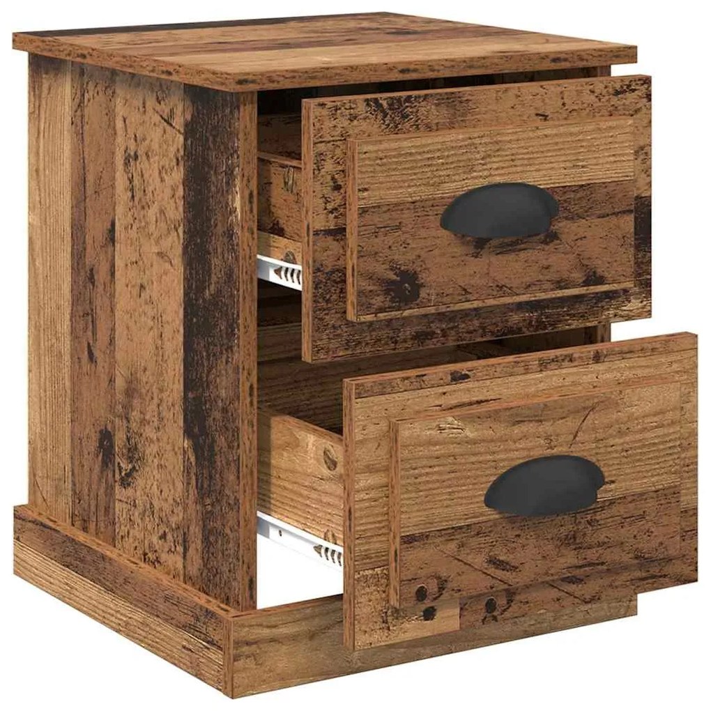 Éjjeliszekrény fiókkal 2 pcs Régi fa 39 x 39 x 47.5 cm Faanyag