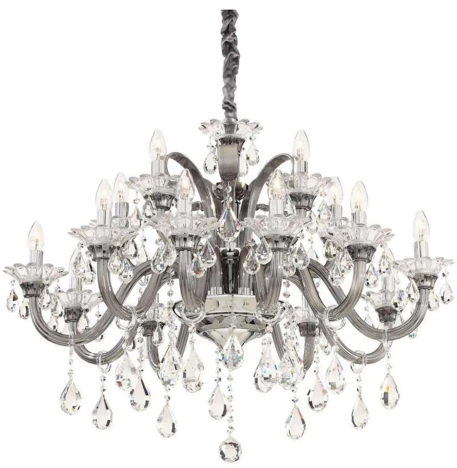 Ideal Lux - Kristály csillár láncon COLOSSAL 15xE14/40W/230V átm. 95 cm szürke