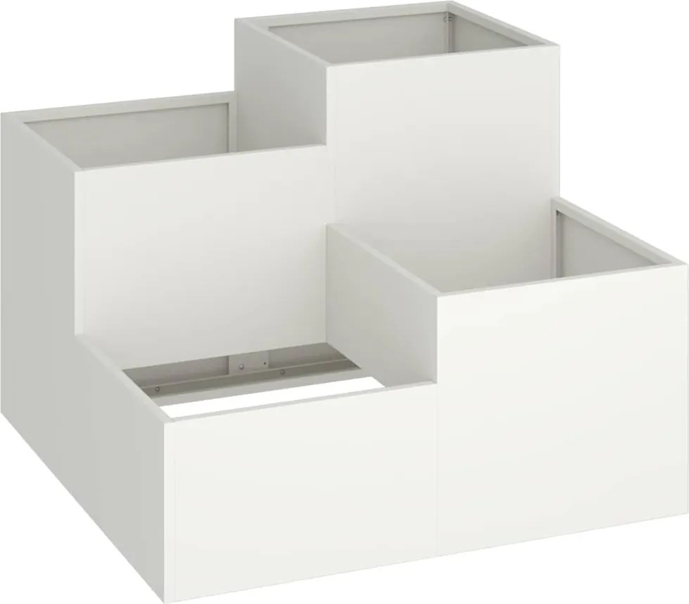 vidaXL Kerti cserép Fehér 80 x 80 x 60 cm Acél