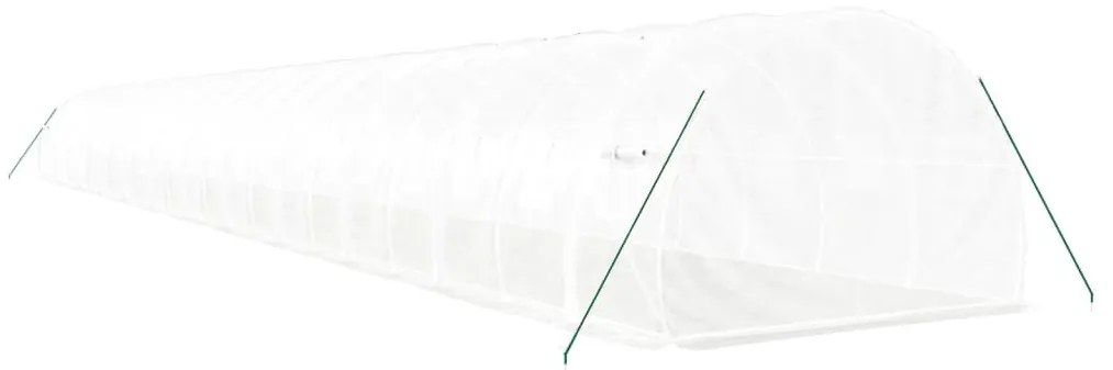 fehér acélvázas melegház 72 m² 24 x 3 x 2 m