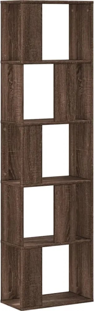 vidaXL 5 szintes barna tölgy szerelt fa könyvespolc 45x23,5x162,5 cm