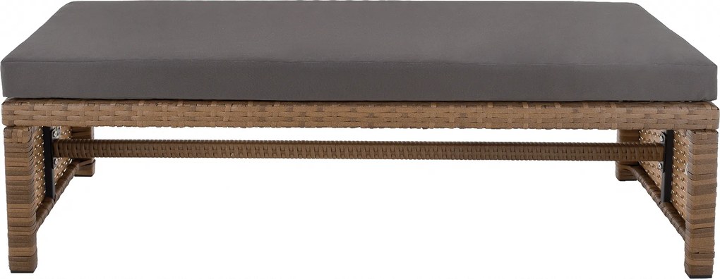 Kerti rattan szett, szürkésbarna/világosbarna, SAGIR