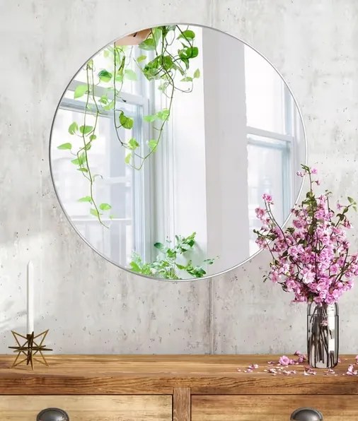 Fali tükör kerek dekoratív 40cm üveg Hd