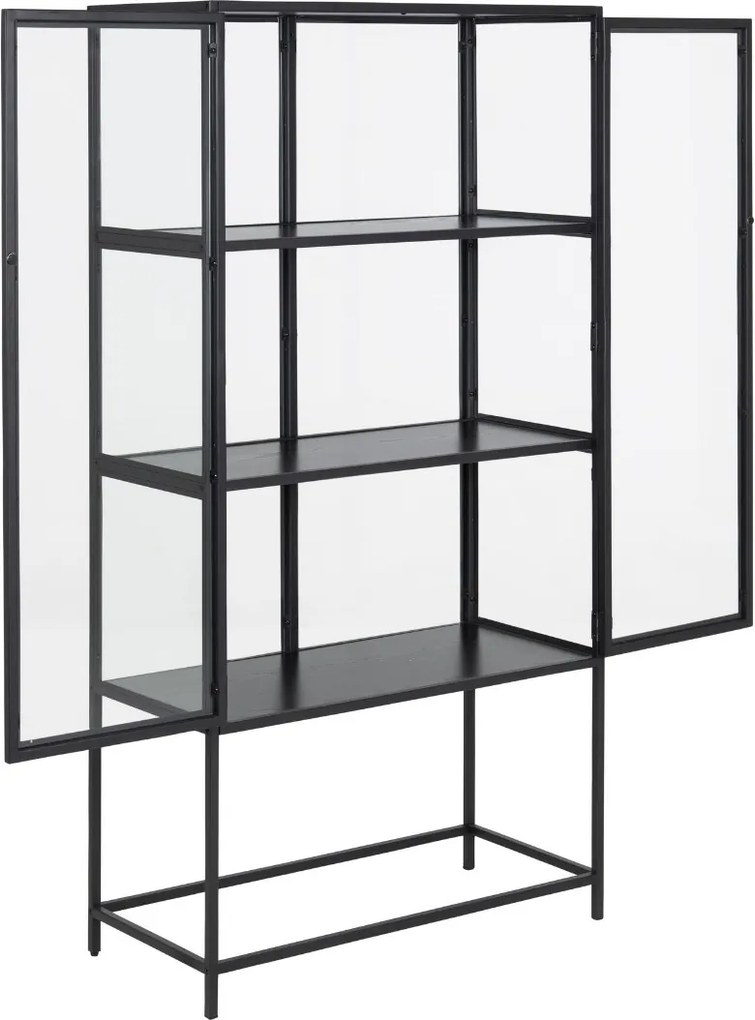 Vitrin Üvegajtóval könyvespolc irodai nappaliba 3 polc 150x77 cm