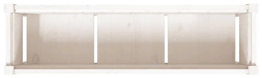 fehér tömör fenyő kerti virágláda 110 x 31 x 70 cm