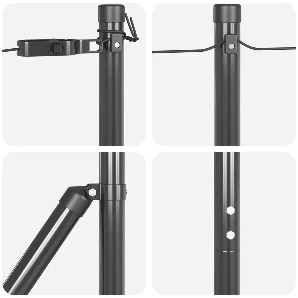 Kerítési Oszlopok 26 db Szürke Ø32 mm 190 cm Horganyzott Acél