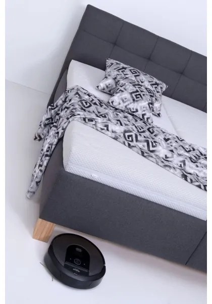 MARIA kárpitozott ágy tárolóhellyel, matrac nélkül, 160x200 cm, szürke