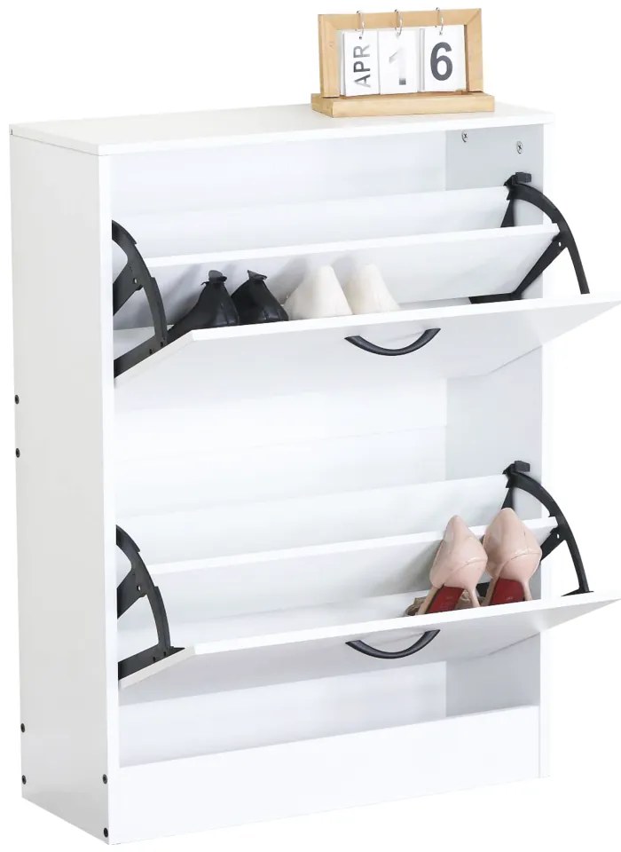 BOTNIX cipőtartó, 2 polc, fehér