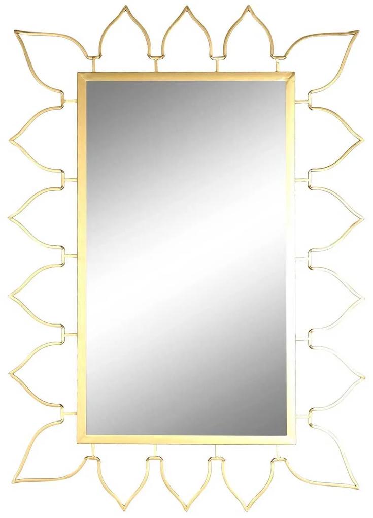 Fali tükör arany hullámos keretben glamour