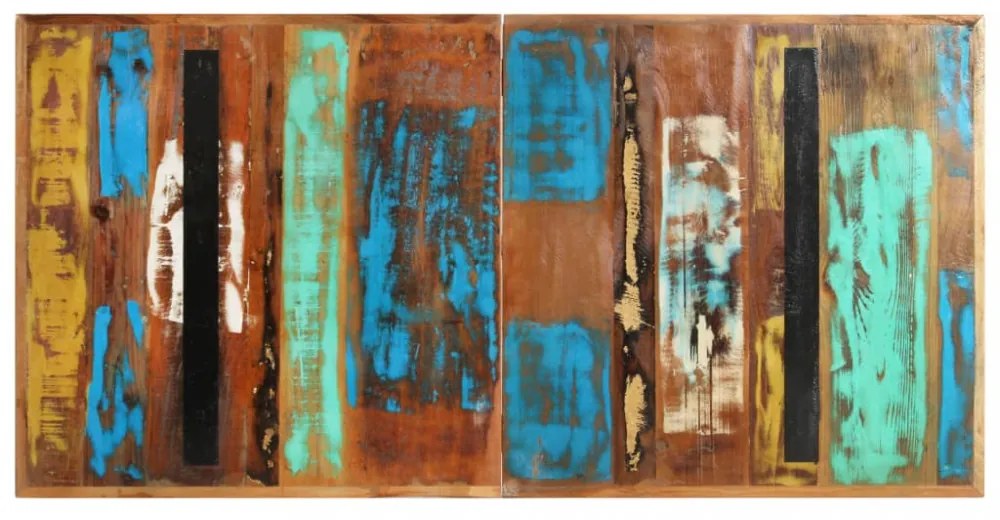 tömör újrahasznosított fa étkezőasztal 140 x 70 x 76 cm