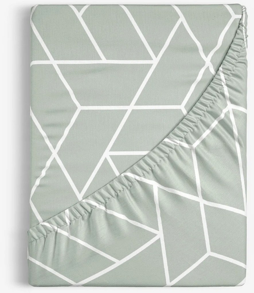 Goldea pamut gumis lepedő - mozaik minta, zsálya alapon 200 x 200 cm