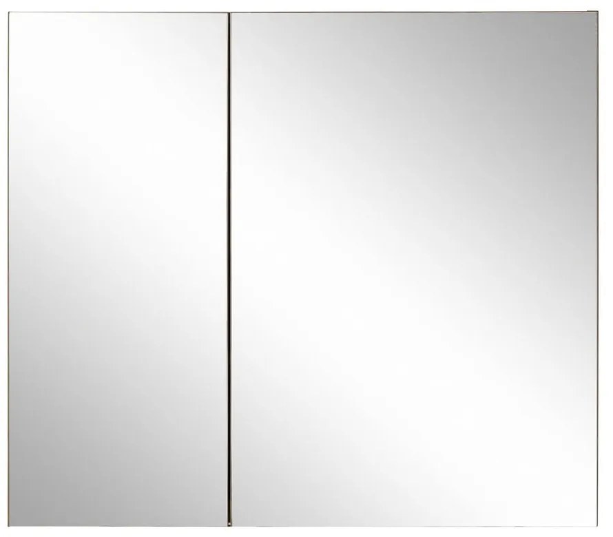 Natúr színű fali tükrös fürdőszoba szekrény tölgyfa dekorral 80x70 cm Wisla – Støraa