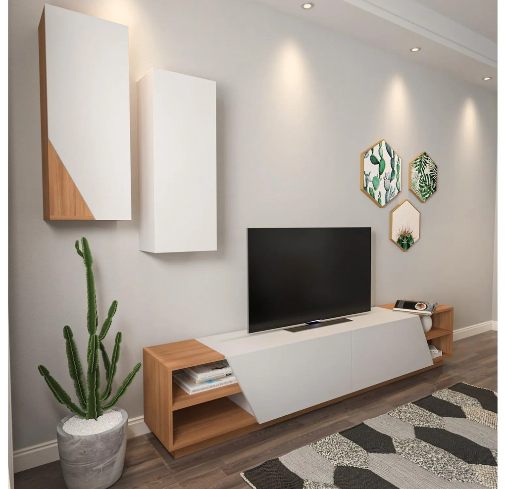 Nappali fal Ziva (fehér + teak)  . 1102661