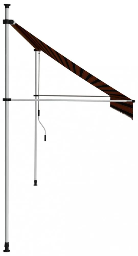 narancssárga és barna kézzel feltekerhető napellenző 350 cm